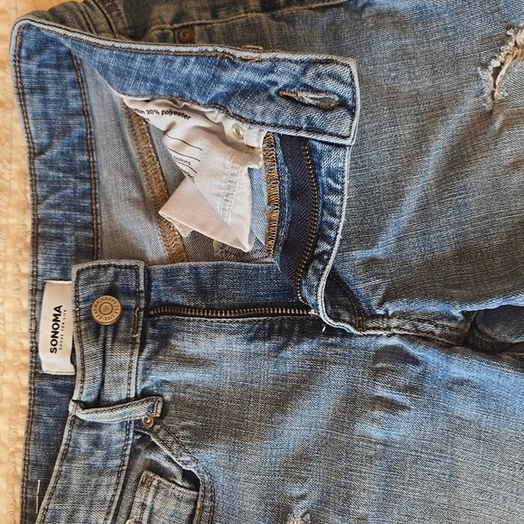 💙 Sonoma Distressed Cuffed Denim Shorts Women’s Small Mid Rise - Picture 6 of 12